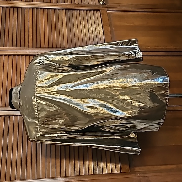 Vintage Francine Browner 70s Disco golden open front jacket made in USA - Picture 7 of 13